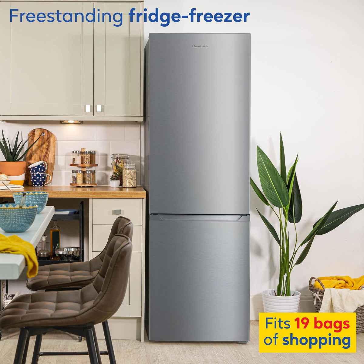 Russell Hobbs RH186FFFF60SS 60-40 Total No Frost Fridge Freezer - Stainless Steel - E Rated