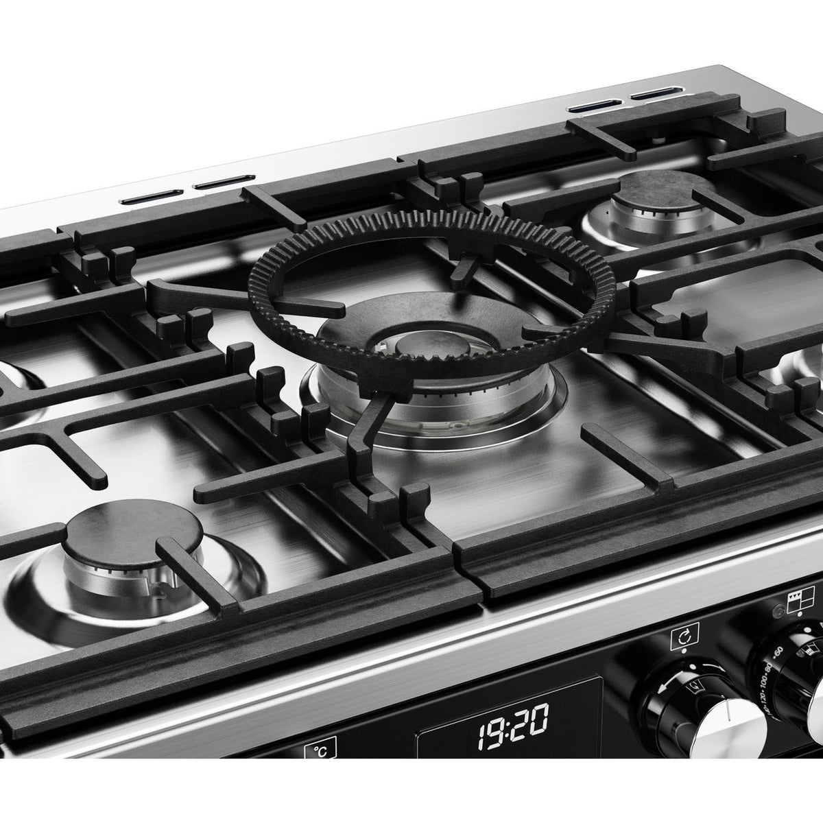 Stoves Precision Deluxe ST DX PREC D1100DF BK 110cm Dual Fuel Range Cooker - Black - A Rated