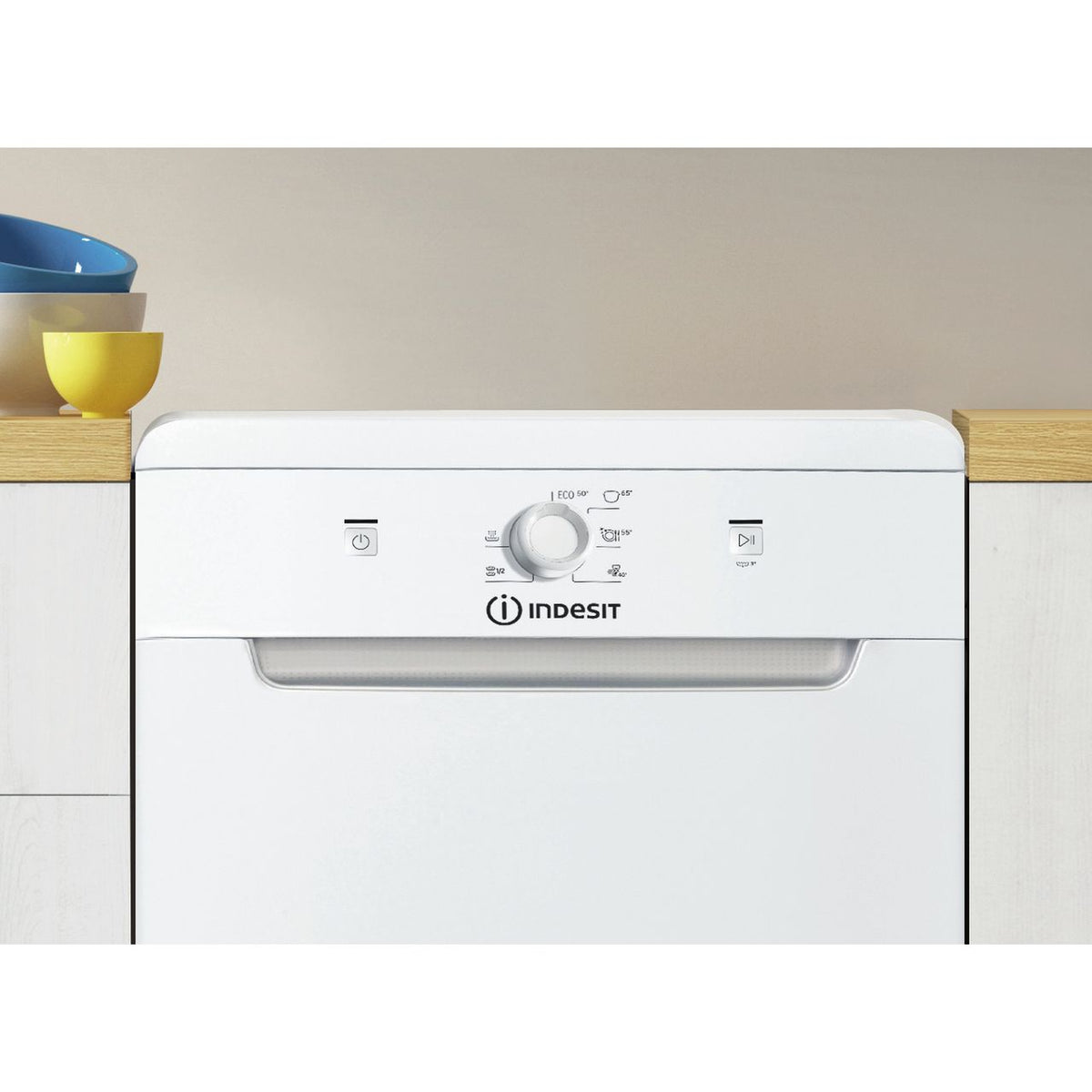 Indesit DF9E1B10UK Slimline Dishwasher - White - F Rated