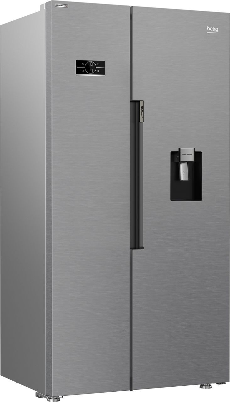 Beko HarvestFresh™ ASD2442VPS Non-Plumbed Frost Free American Fridge Freezer - Stainless Steel Effect - E Rated