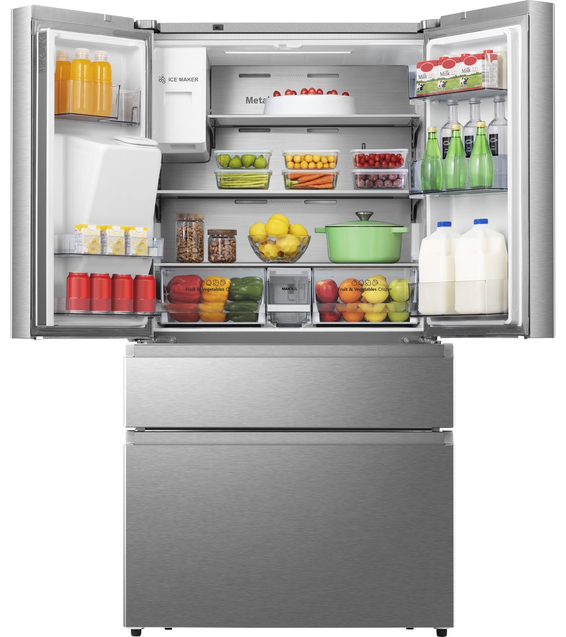 Hisense RF728N4SASE Total No Frost American Fridge Freezer - Stainless Steel - E Rated