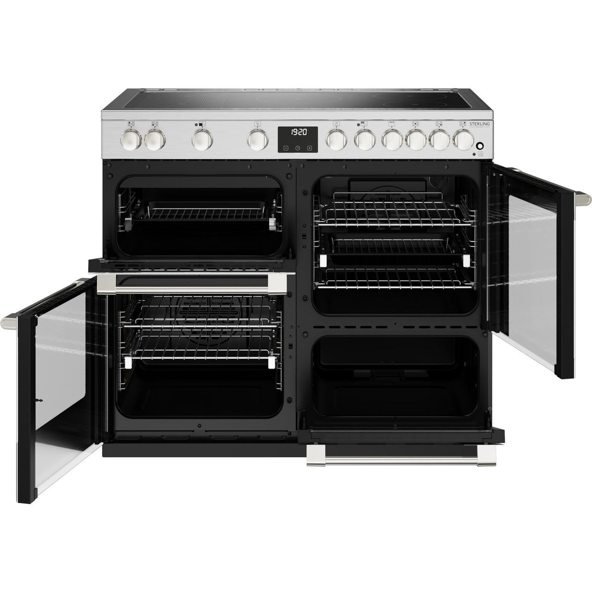 Stoves Sterling Deluxe ST DX STER D1000Ei RTY SS 100cm Electric Range Cooker with Induction Hob - Stainless Steel - A-A-A Rated