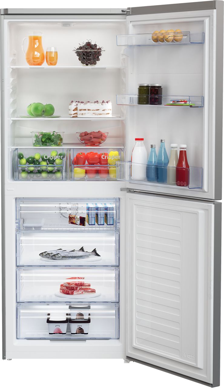 Beko CFG4790S 50-50 Frost Free Fridge Freezer - Silver - E Rated