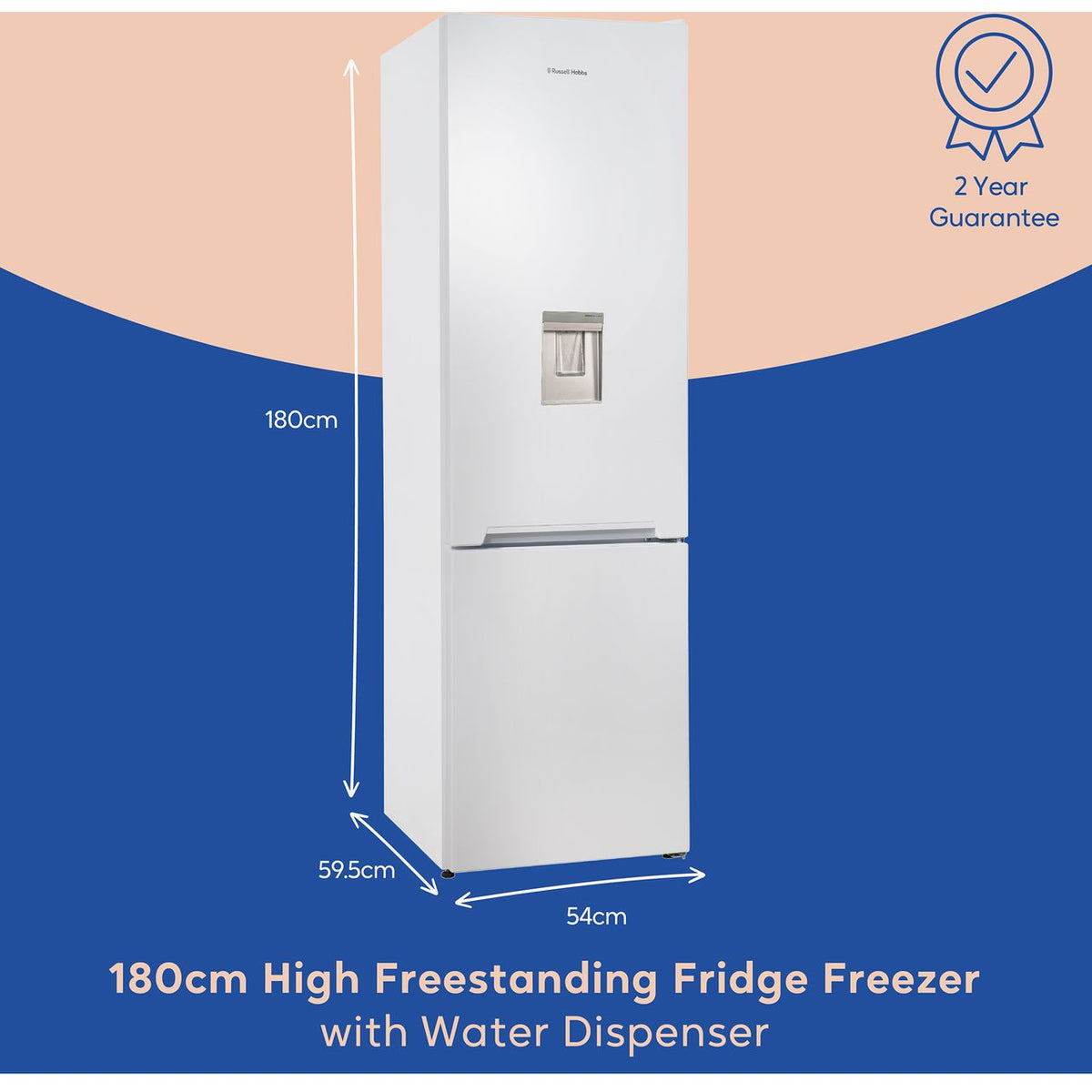 Russell Hobbs RH180FFFF55-WD 70-30 Frost Free Fridge Freezer - White - F Rated