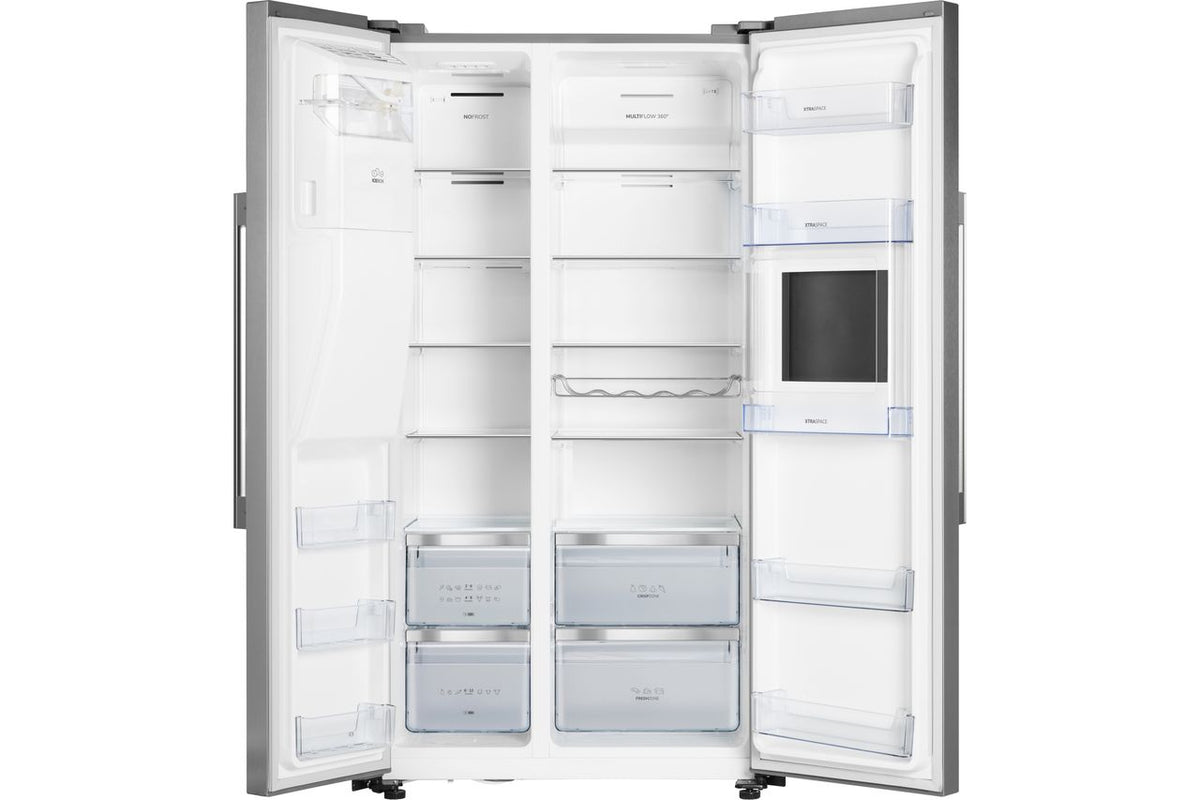 Hisense RS694N4BCE Plumbed Total No Frost American Fridge Freezer - Stainless Steel - E Rated