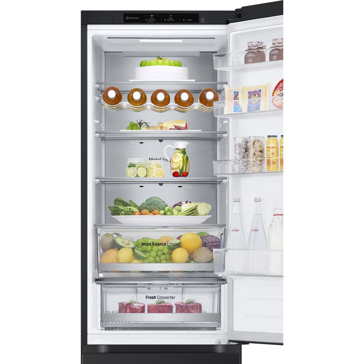 LG NatureFRESH™ GBV5240CEP 70-30 Frost Free Fridge Freezer - Black - C Rated