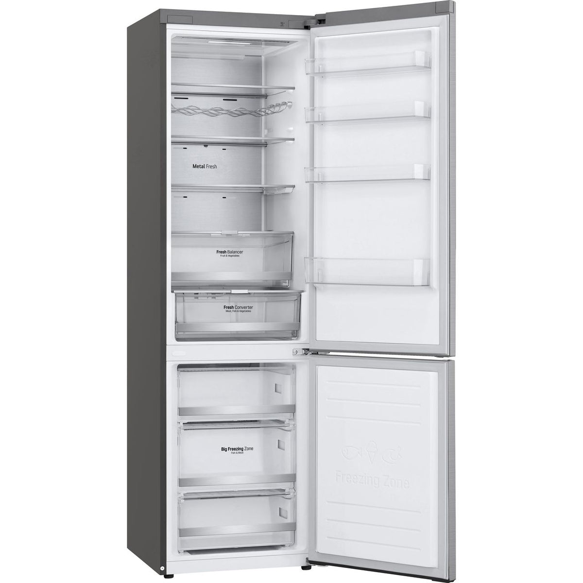 LG NatureFRESH™ GBB92STACP1 Wifi Connected 70-30 Frost Free Fridge Freezer - Stainless Steel - C Rated