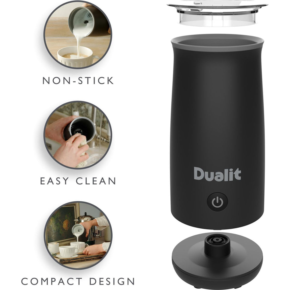 Dualit Handheld Milk Frother 84140 Milk Frother - Matt Black