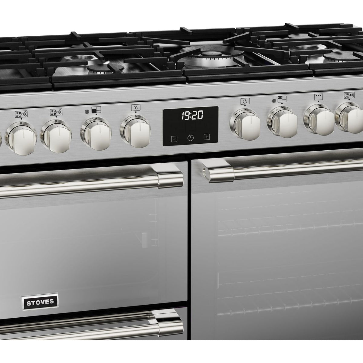 Stoves Sterling Deluxe ST DX STER D1100DF SS 110cm Dual Fuel Range Cooker - Stainless Steel - A-A-A Rated