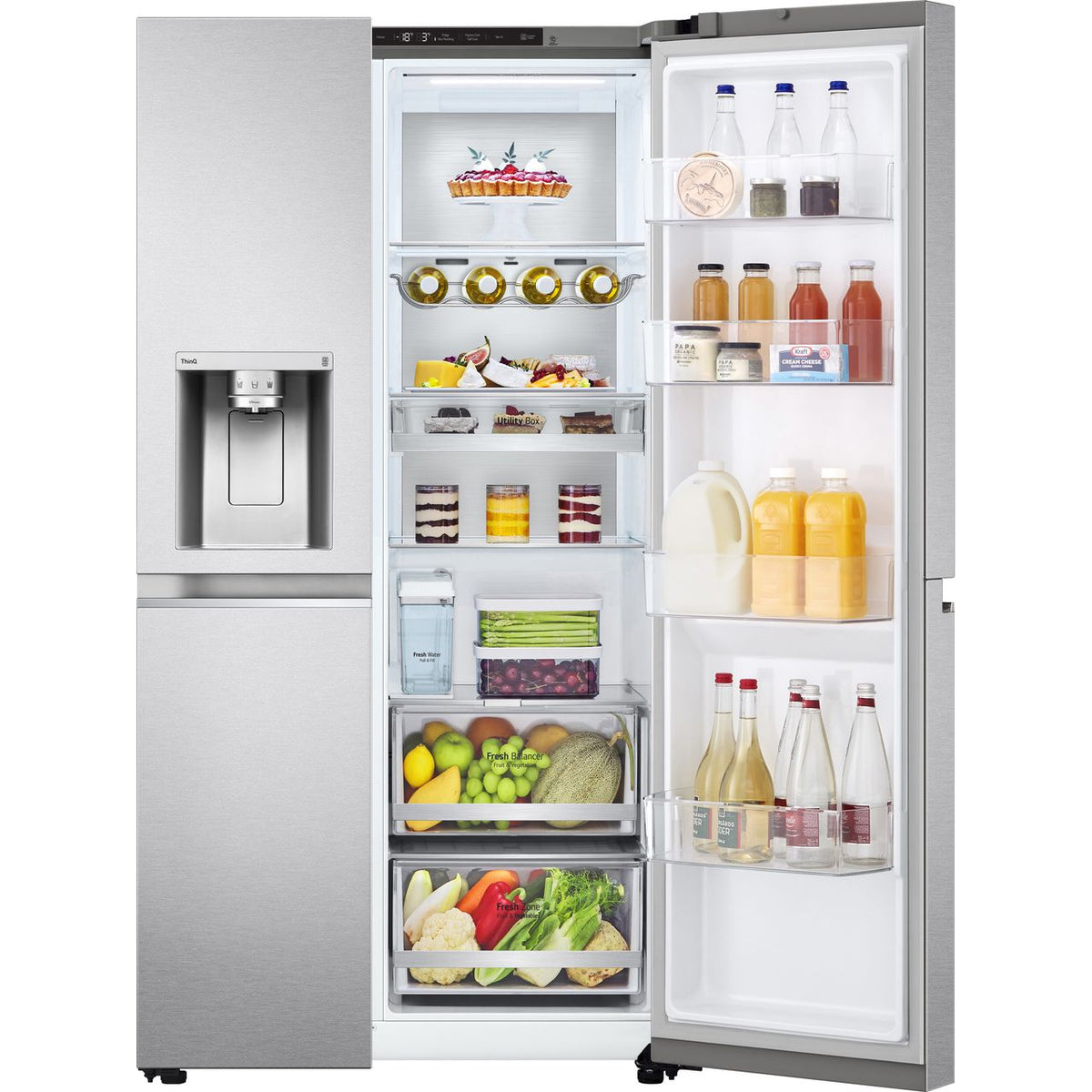 LG UVnano™ GSLV91MBAC Wifi Connected Non-Plumbed Frost Free American Fridge Freezer - Metal Sorbet - C Rated