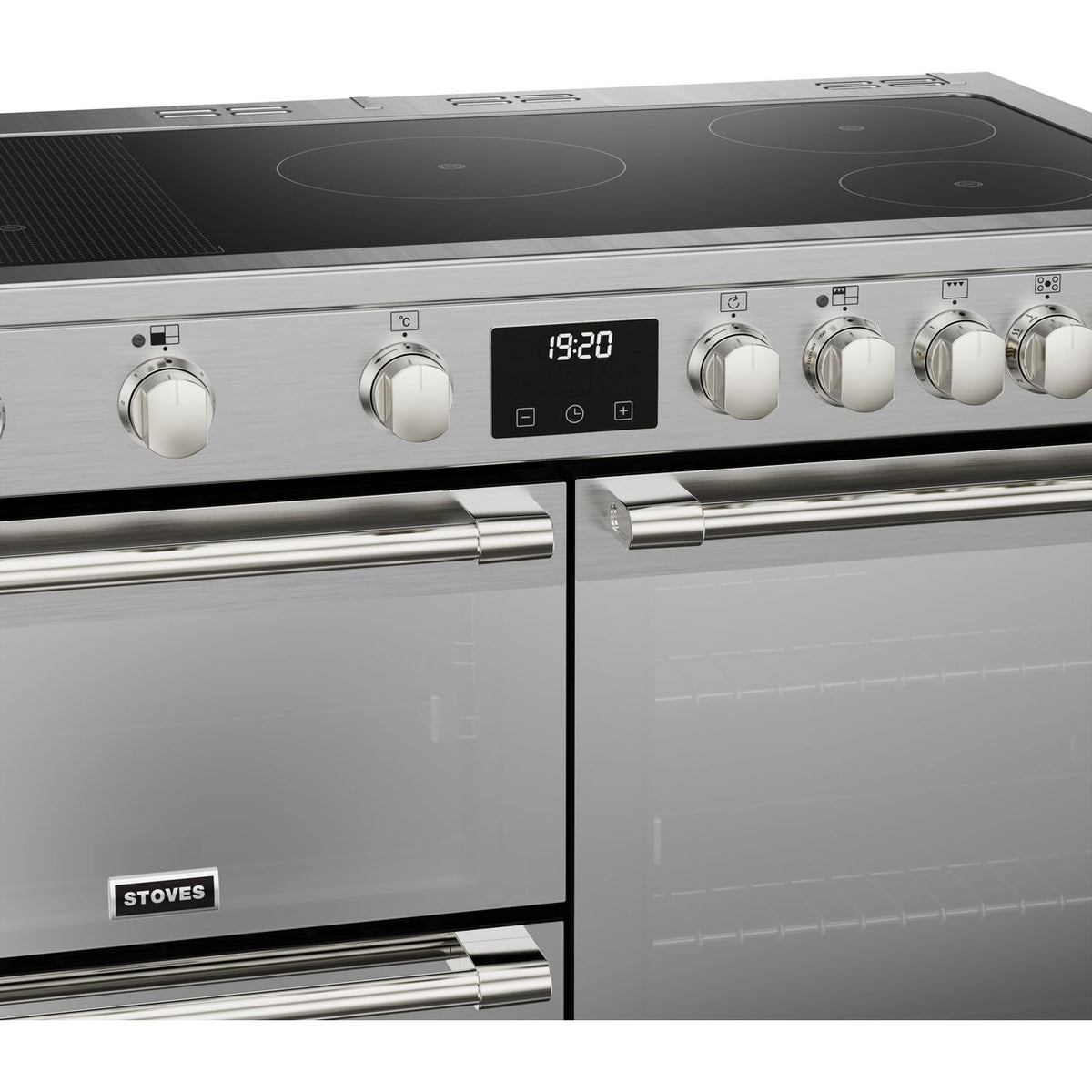 Stoves Sterling Deluxe ST DX STER D1000Ei RTY SS 100cm Electric Range Cooker with Induction Hob - Stainless Steel - A-A-A Rated