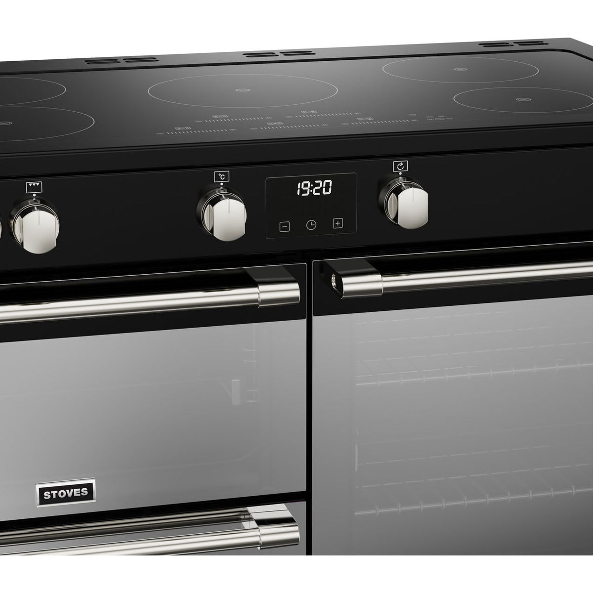 Stoves Sterling Deluxe ST DX STER D1100Ei TCH BK Electric Range Cooker with Induction Hob - Black - A-A-A Rated