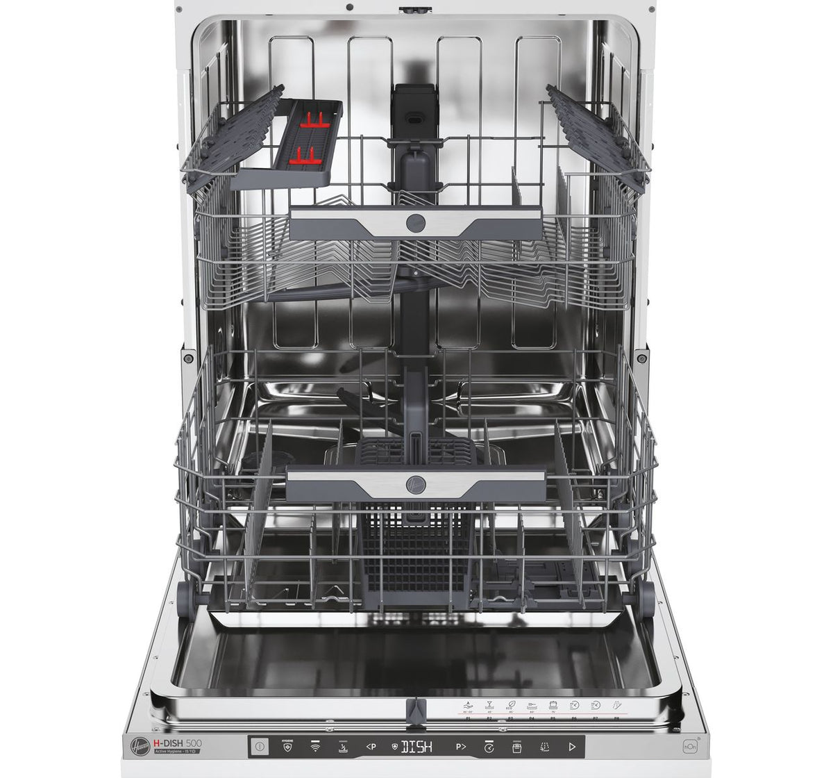 Hoover H-DISH 500 HI5C6F0S-80 Fully Integrated Standard Dishwasher - Silver Control Panel - C Rated