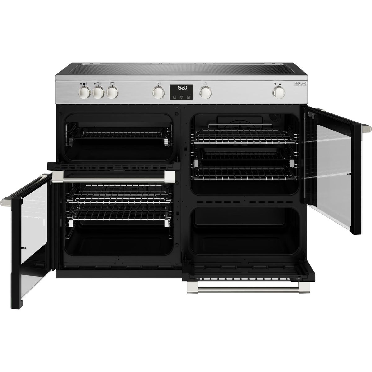 Stoves Sterling Deluxe ST DX STER D1100Ei ZLS SS Electric Range Cooker with Induction Hob - Stainless Steel - A-A-A Rated