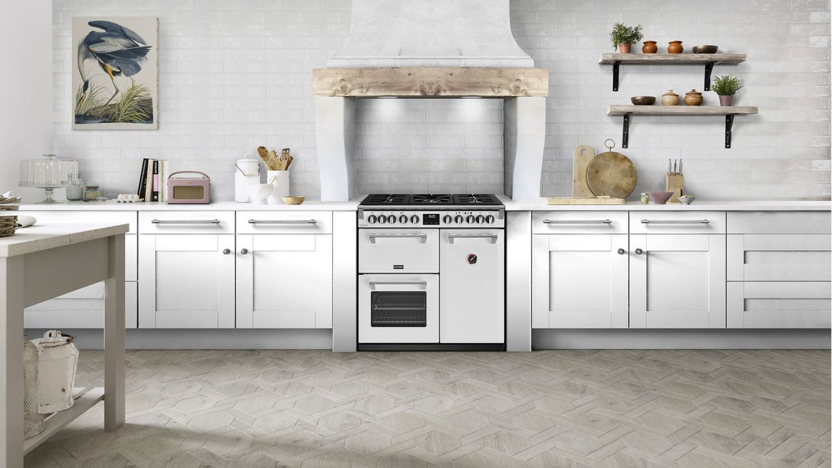 Stoves Richmond Deluxe ST DX RICH D900DF IWH Dual Fuel Range Cooker - Icy White - A Rated