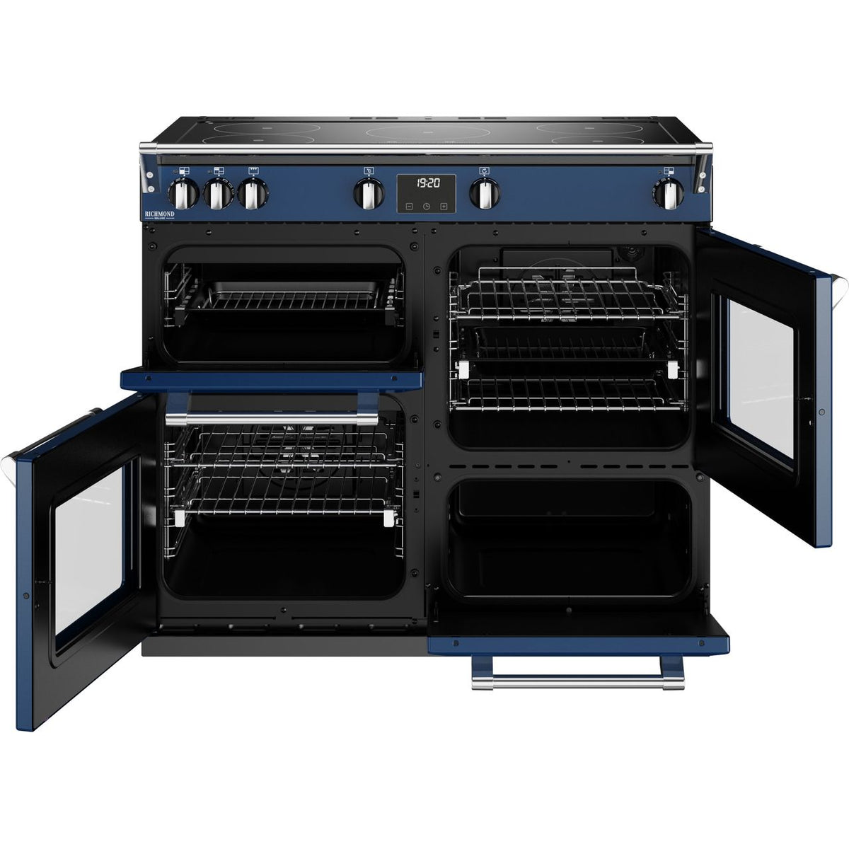 Stoves Richmond Deluxe ST DX RICH D1000Ei TCH MBL Electric Range Cooker with Induction Hob - Midnight Blue - A Rated