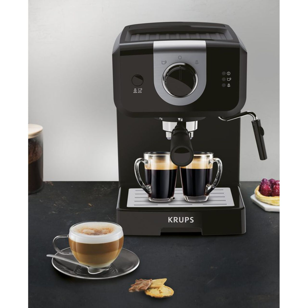 Krups Opio Steam and Pump XP320840 Espresso Coffee Machine - Black