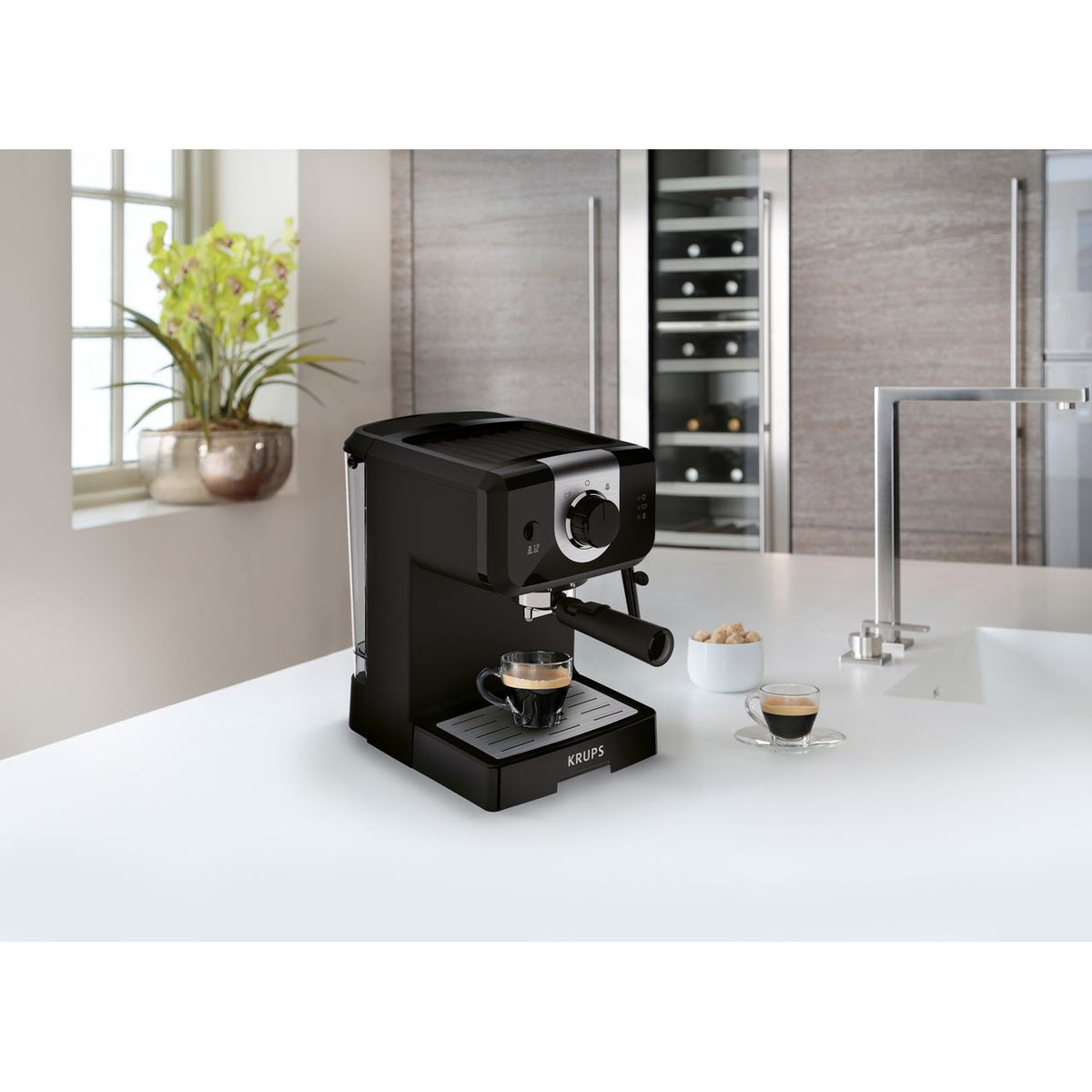 Krups Opio Steam and Pump XP320840 Espresso Coffee Machine - Black