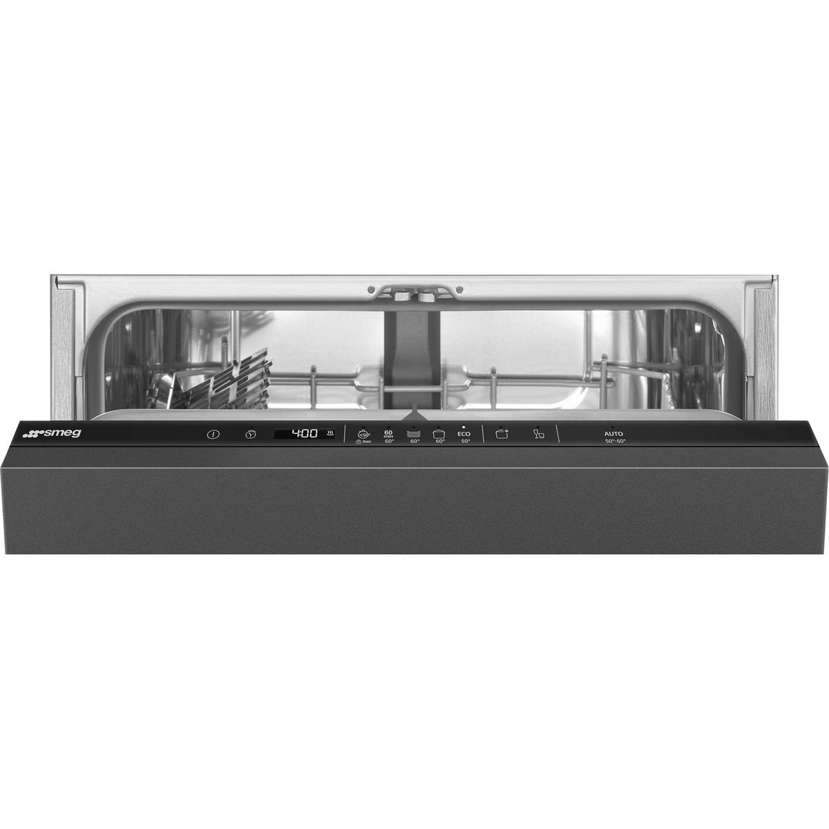 Smeg DI262D Fully Integrated Standard Dishwasher - Black Control Panel with Sliding Door Fixing Kit - D Rated