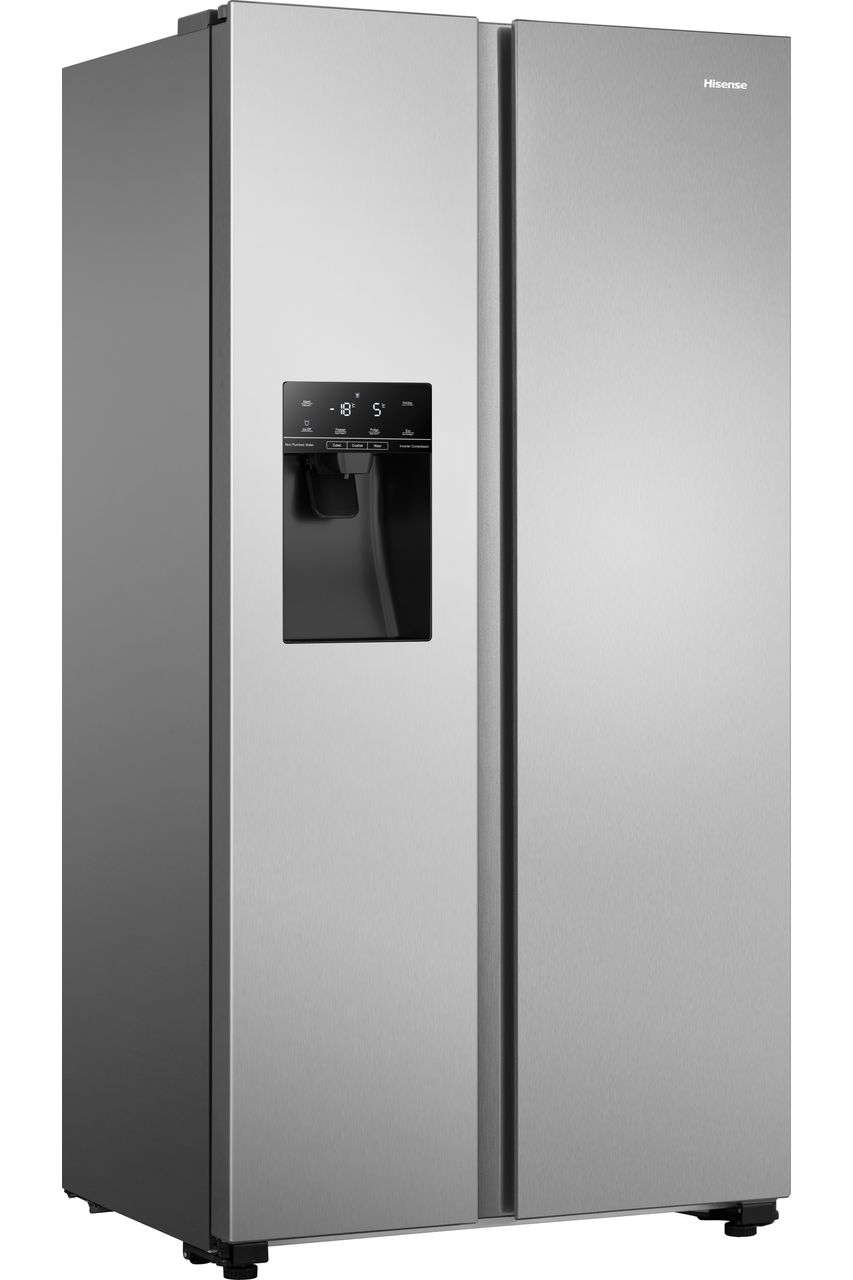 Hisense RS694N4TZE Non-Plumbed Frost Free American Fridge Freezer - Stainless Steel - E Rated