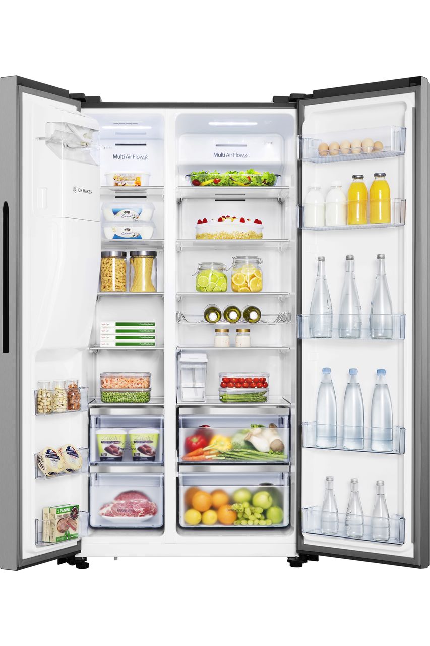 Hisense RS694N4TZE Non-Plumbed Frost Free American Fridge Freezer - Stainless Steel - E Rated