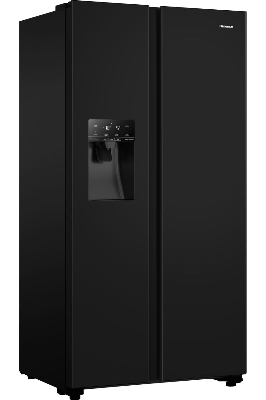 Hisense RS694N4TBE Non-Plumbed Frost Free American Fridge Freezer - Black - E Rated