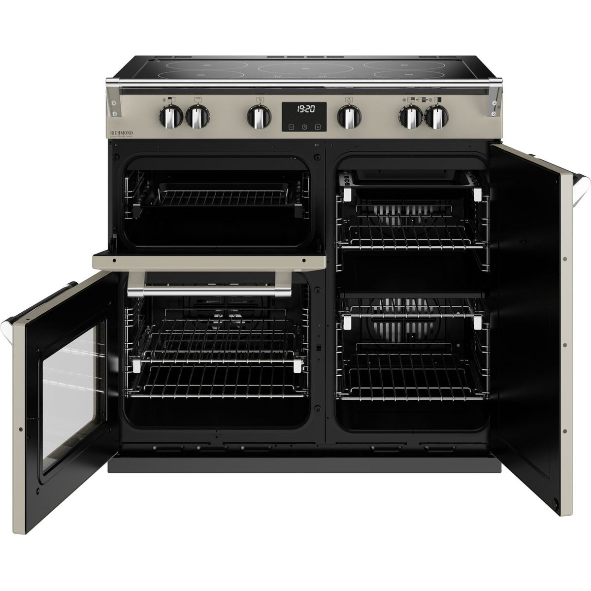 Stoves Richmond Deluxe ST DX RICH D900Ei TCH PMU Electric Range Cooker with Induction Hob - Porcini Mushroom - A-A Rated