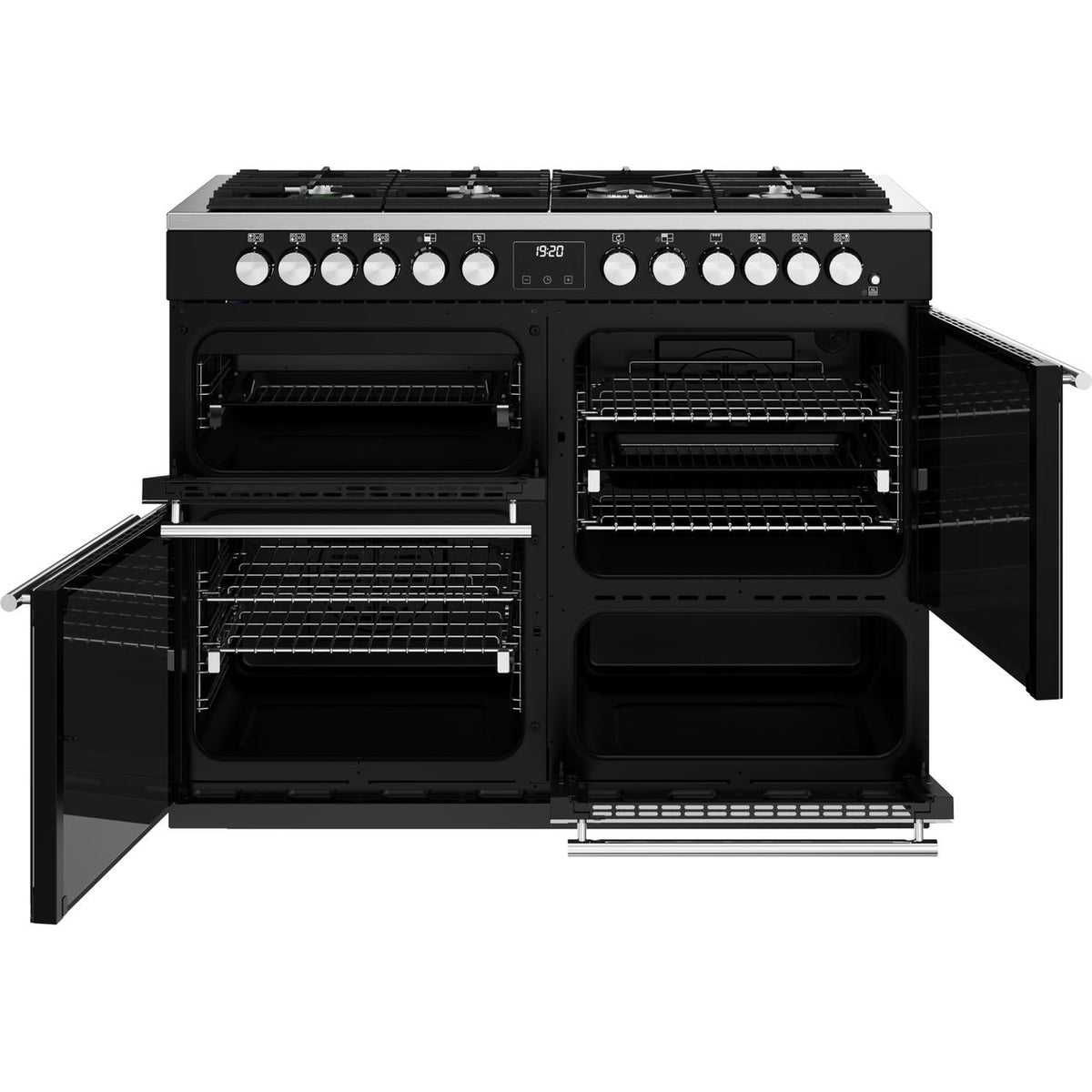 Stoves Precision Deluxe ST DX PREC D1100DF BK 110cm Dual Fuel Range Cooker - Black - A Rated