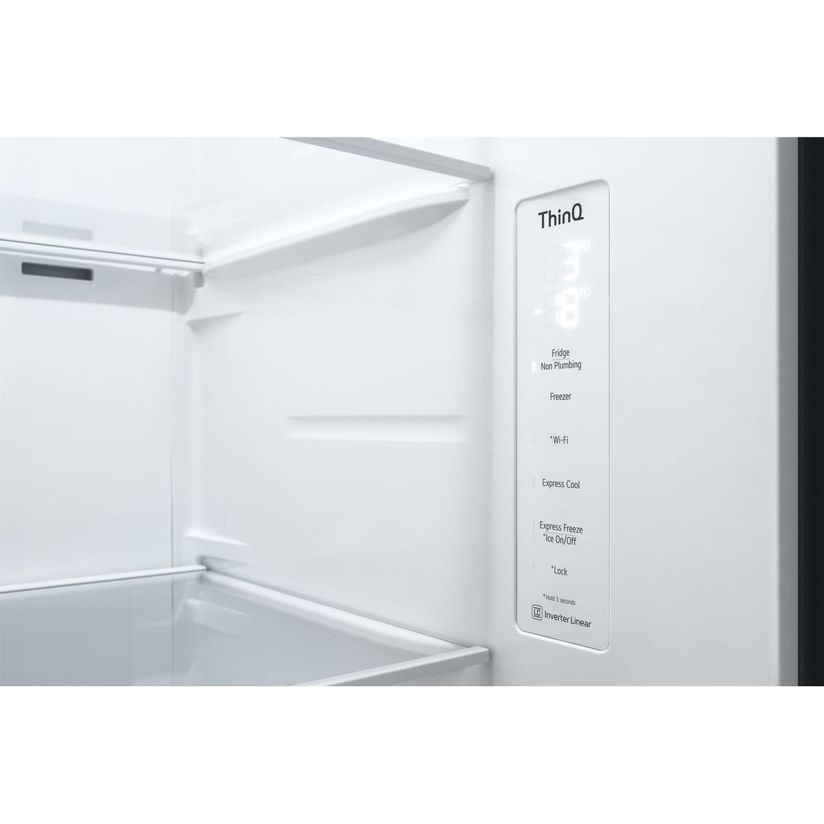 LG NatureFRESH™ GSLV71MCTD Wifi Connected Non-Plumbed Frost Free American Fridge Freezer - Matte Black - D Rated