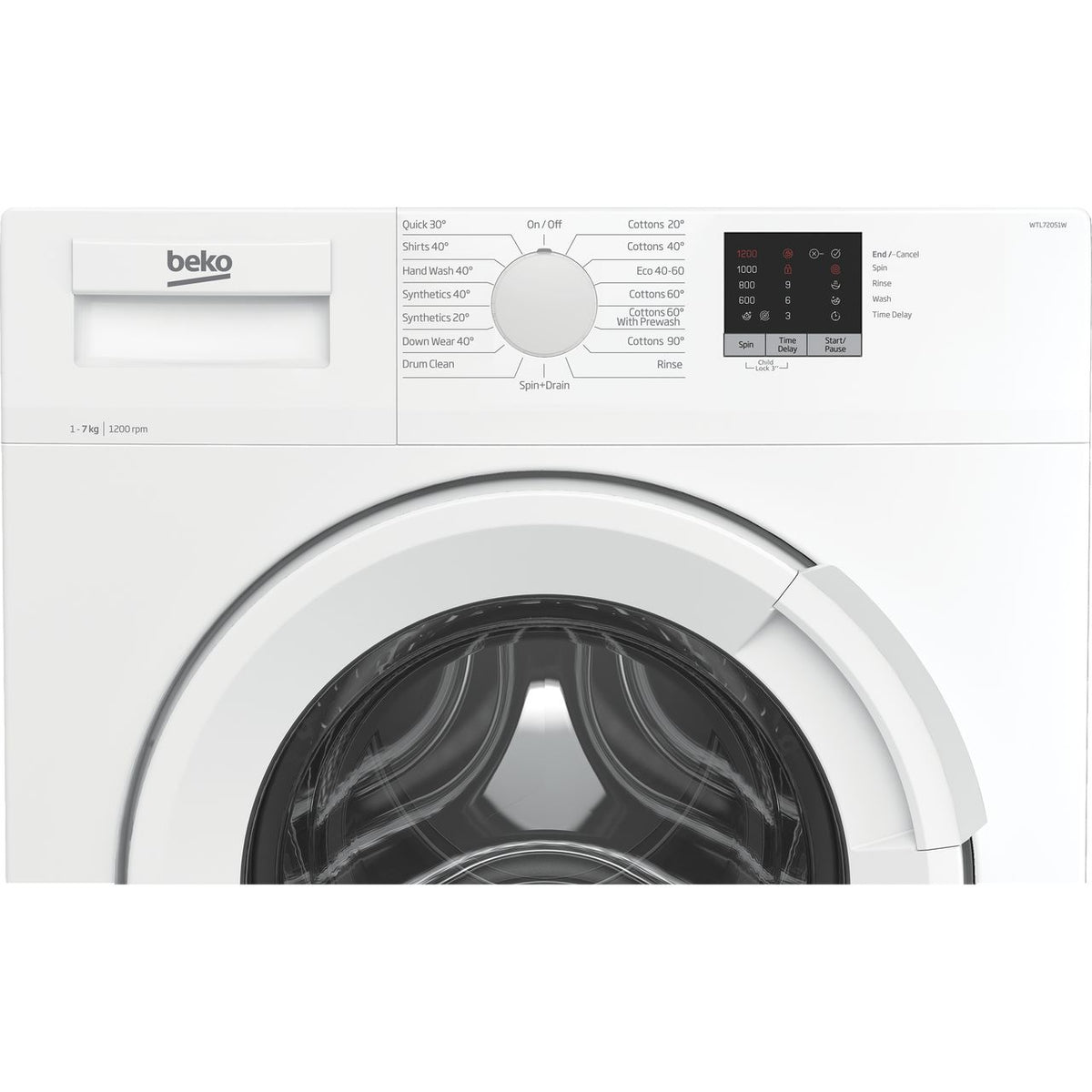 Beko WTL72051W 7kg Washing Machine with 1200 rpm - White - D Rated