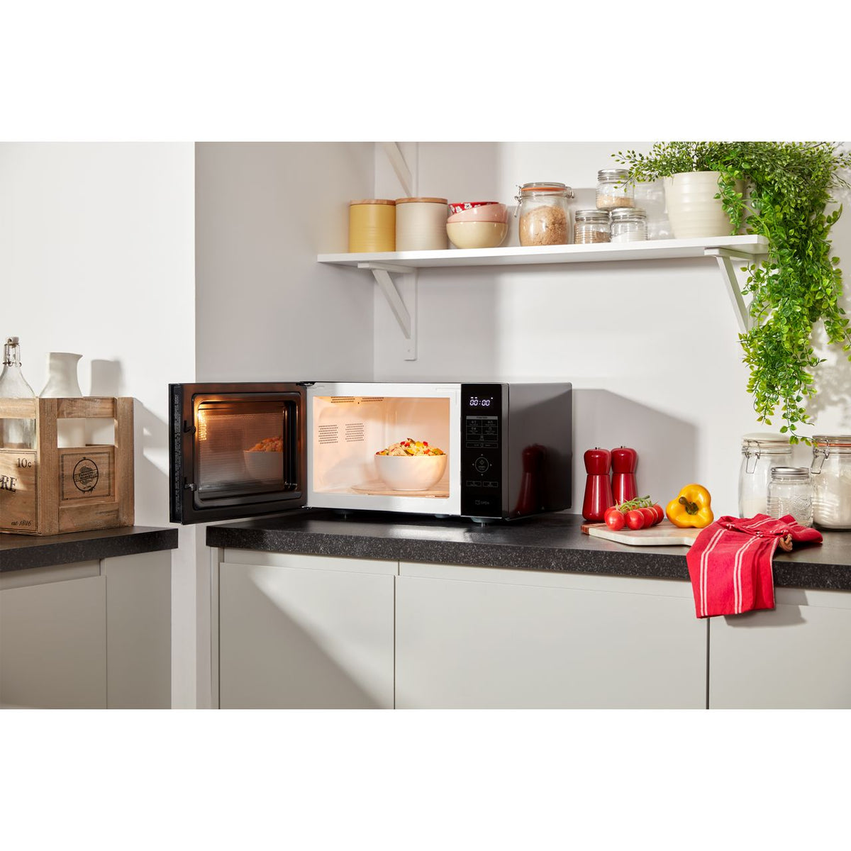 Sharp RBS232TB 23 Litre Microwave - Black Glass