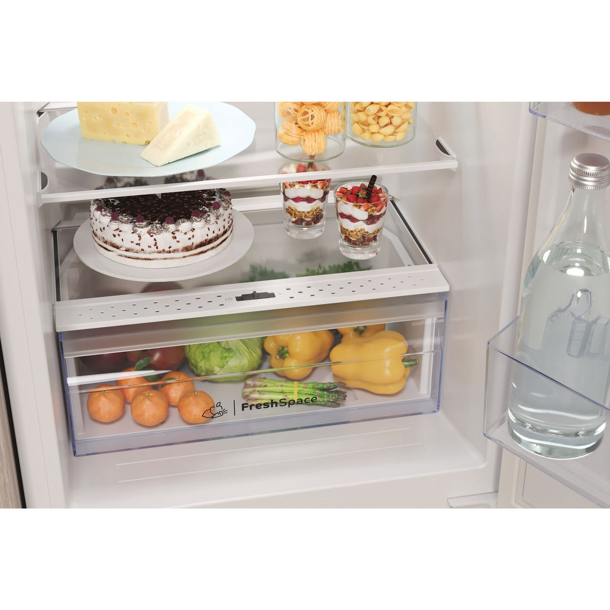 Indesit IBC185050F1 Integrated 50-50 Frost Free Fridge Freezer with Sliding Door Fixing Kit - White - F Rated