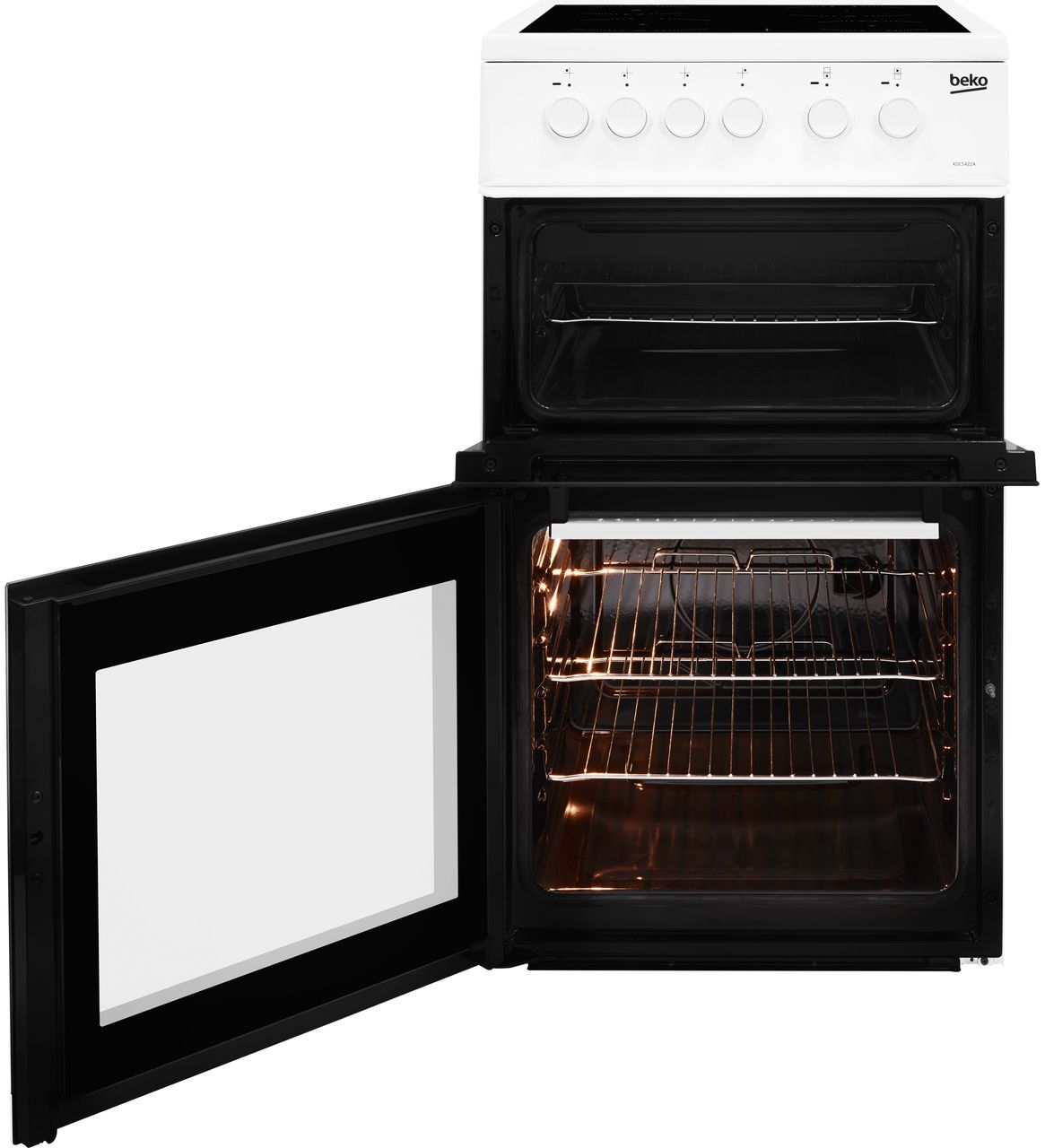 Beko KDC5422AW Electric Cooker with Ceramic Hob - White - A Rated