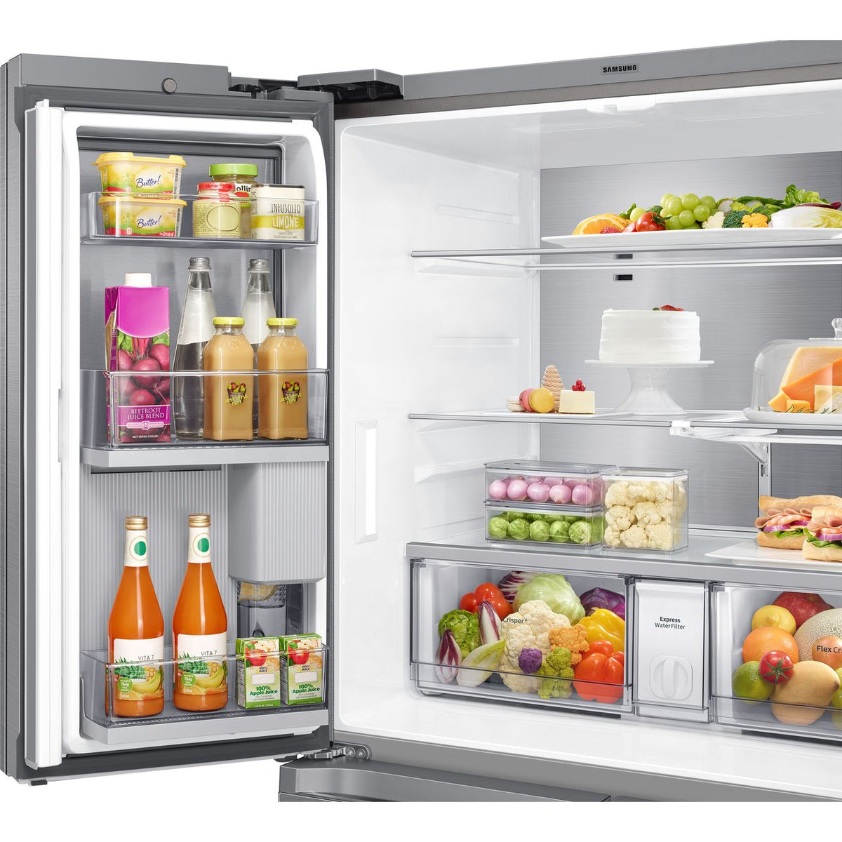 Samsung Family Hub™ RF65A977FSR Wifi Connected Plumbed Total No Frost American Fridge Freezer - Steel - F Rated