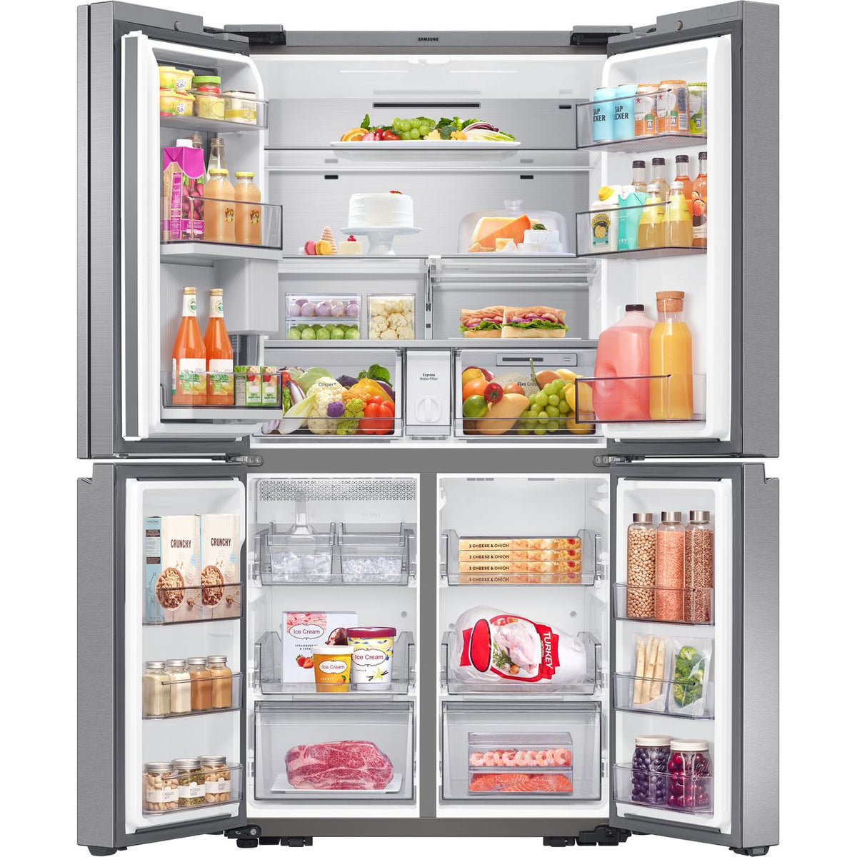 Samsung Family Hub™ RF65A977FSR Wifi Connected Plumbed Total No Frost American Fridge Freezer - Steel - F Rated