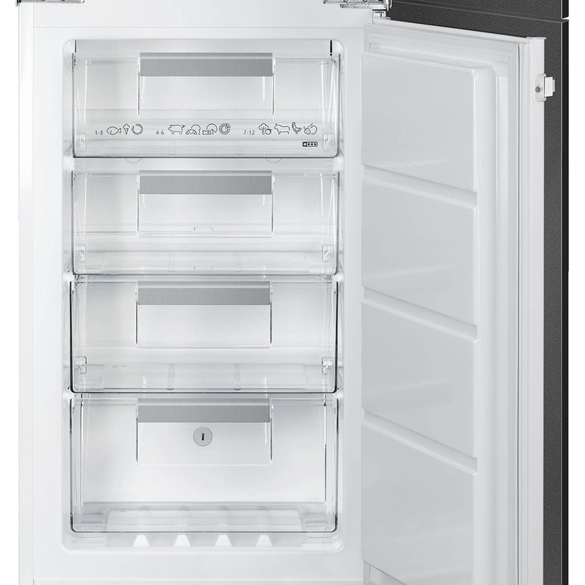 Smeg UKC8174NF Integrated 50-50 Frost Free Fridge Freezer with Sliding Door Fixing Kit - White - F Rated