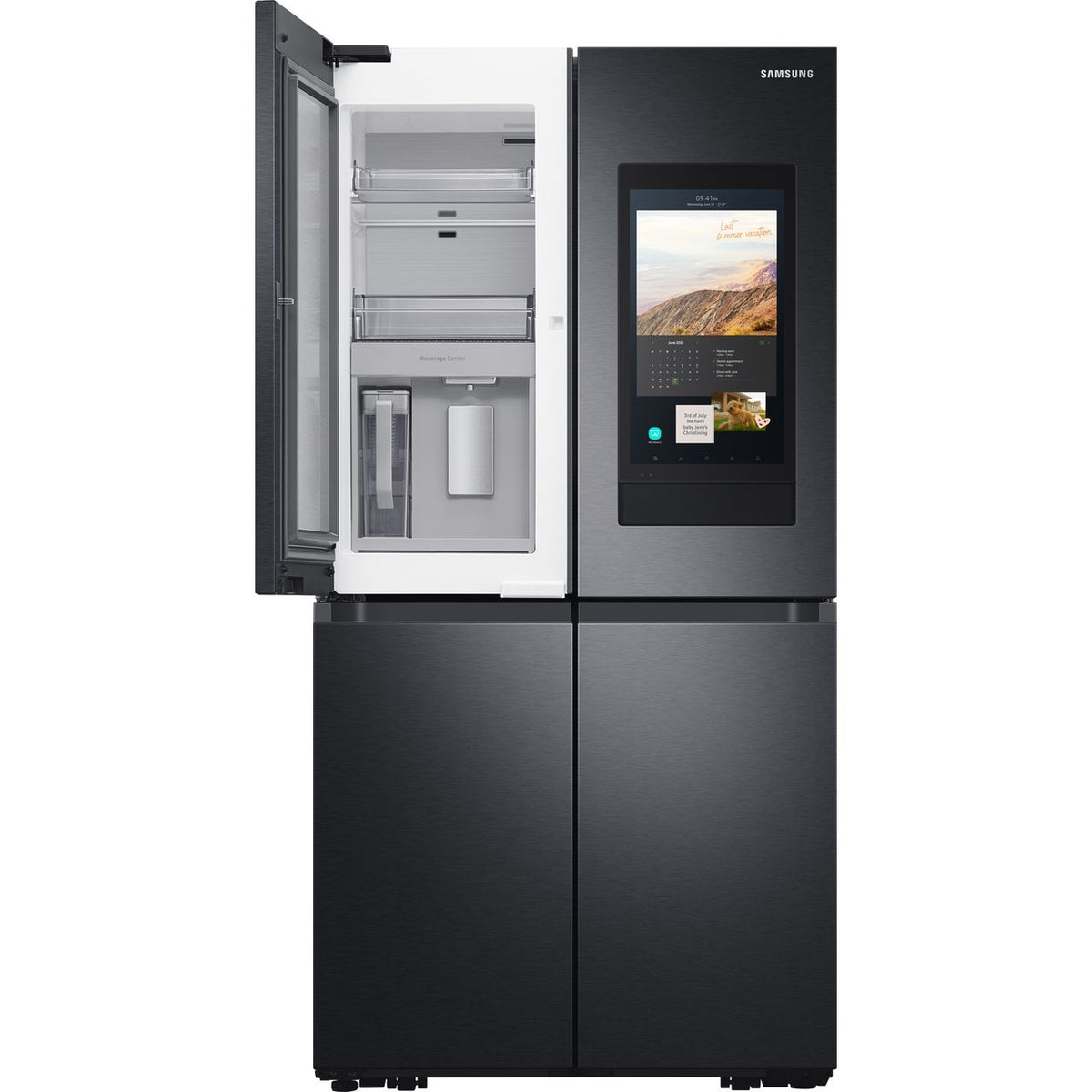 Samsung Family Hub™ RF65A977FB1 Wifi Connected Plumbed Total No Frost American Fridge Freezer - Black - Stainless Steel - F Rated