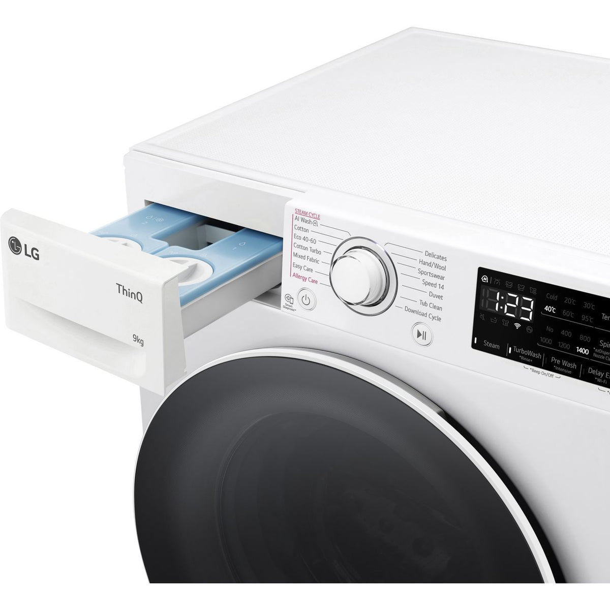 LG EZDispense™ F4Y509WWLA1 9kg Washing Machine with 1400 rpm - White - A Rated