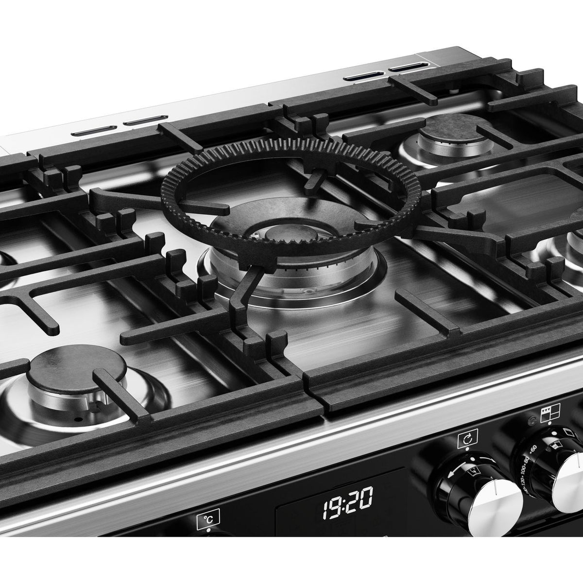 Stoves Precision Deluxe ST DX PREC D1000DF BK 100cm Dual Fuel Range Cooker - Black - A Rated