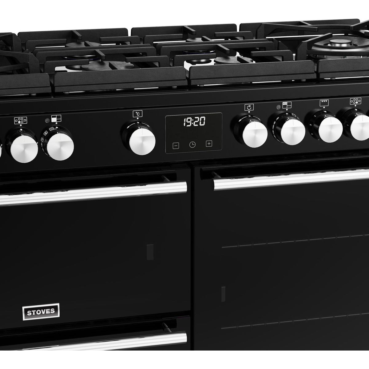 Stoves Precision Deluxe ST DX PREC D1100DF GTG BK 110cm Dual Fuel Range Cooker - Black - A Rated