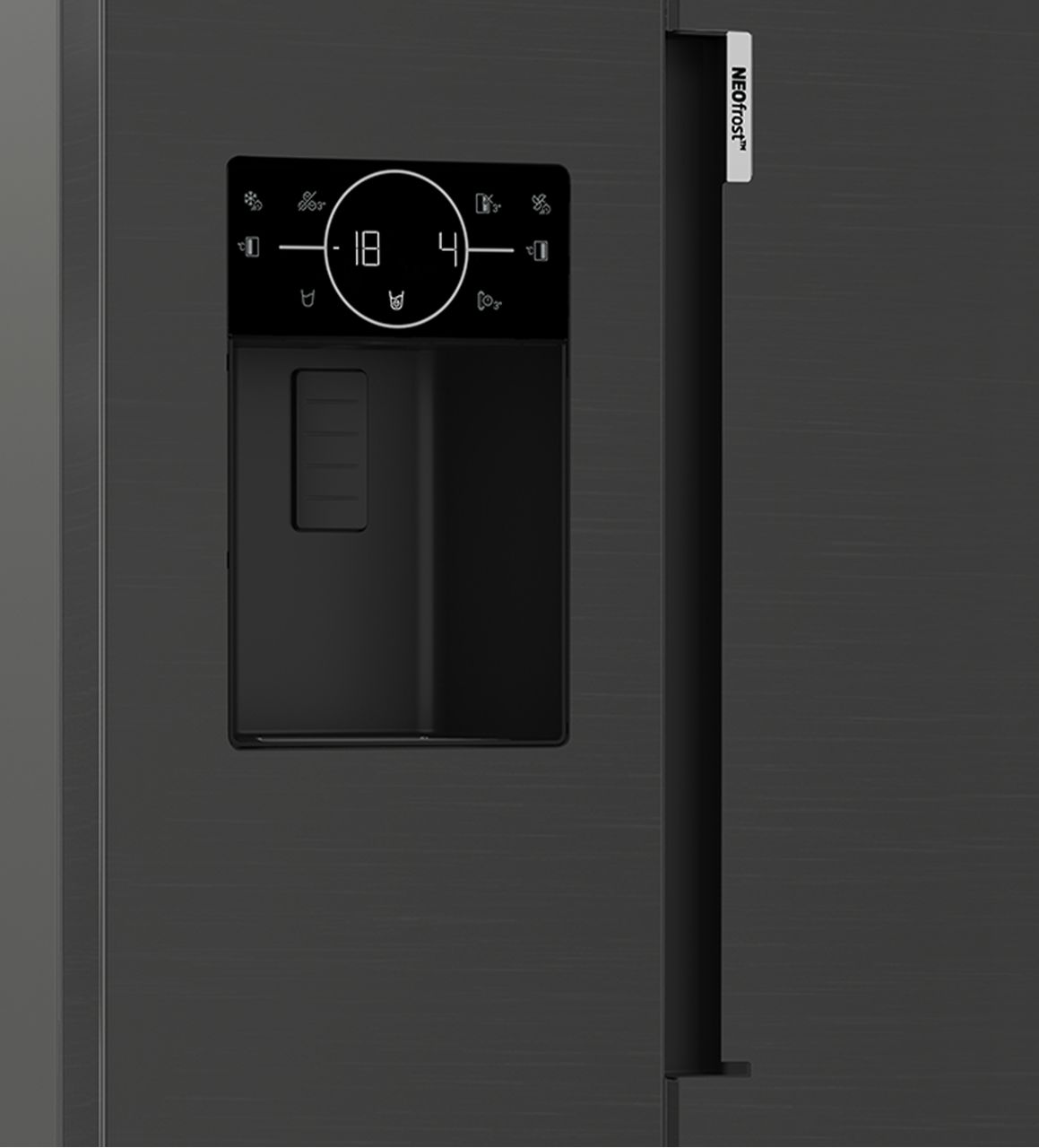 Beko HarvestFresh™ ASP342VPZ Plumbed Frost Free American Fridge Freezer - Black Steel - E Rated