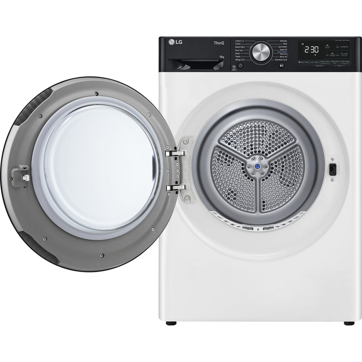 LG Dual Dry™ FDV909WN Wifi Connected 9Kg Heat Pump Tumble Dryer - White - A+++ Rated