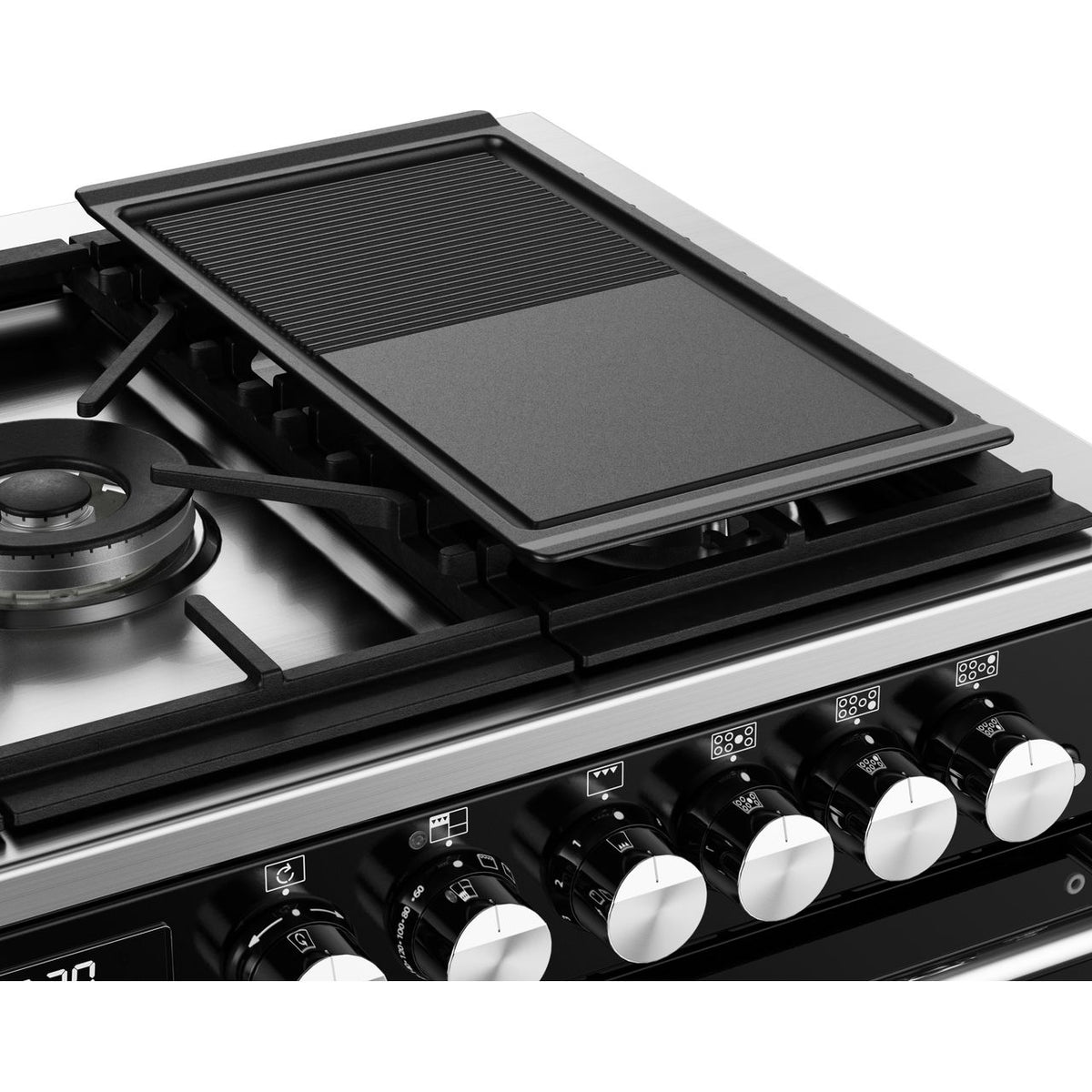 Stoves Precision Deluxe ST DX PREC D1100DF BK 110cm Dual Fuel Range Cooker - Black - A Rated