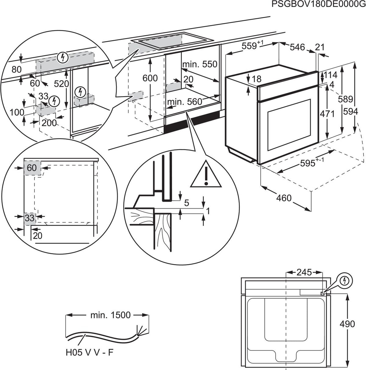 AEG BPE742380M Built In Electric Single Oven with Pyrolytic Cleaning - Stainless Steel - A++ Rated