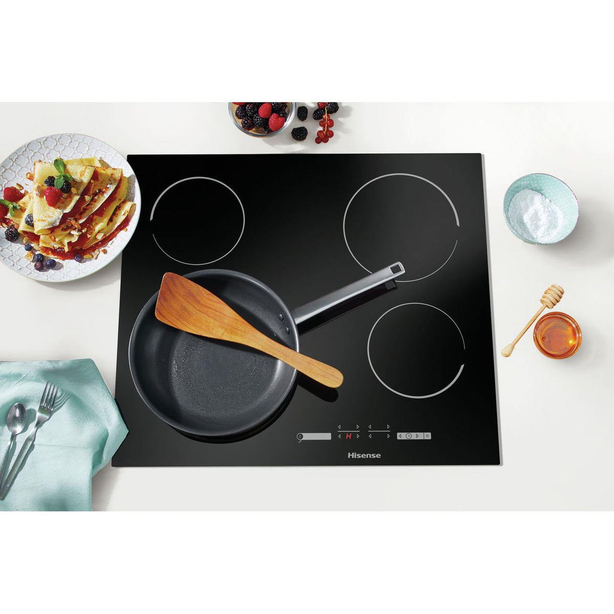 Hisense BI6095CGUK Built In Electric Double Oven and Ceramic Hob Pack - Black - A-A Rated