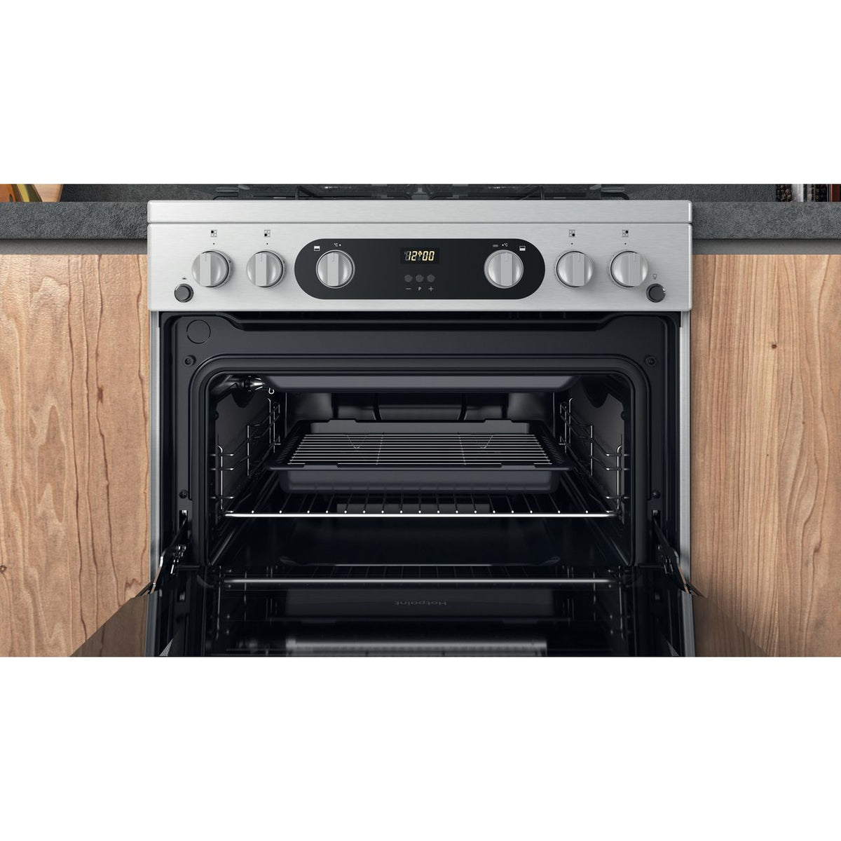 Hotpoint HDM67G0C2CX-UK Gas Cooker - Silver - A+-A+ Rated