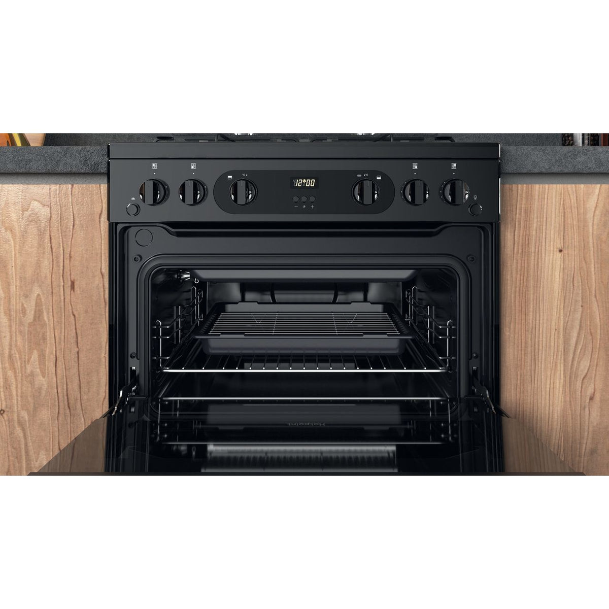 Hotpoint HDM67G0CCB-UK Gas Cooker - Black - A+-A+ Rated