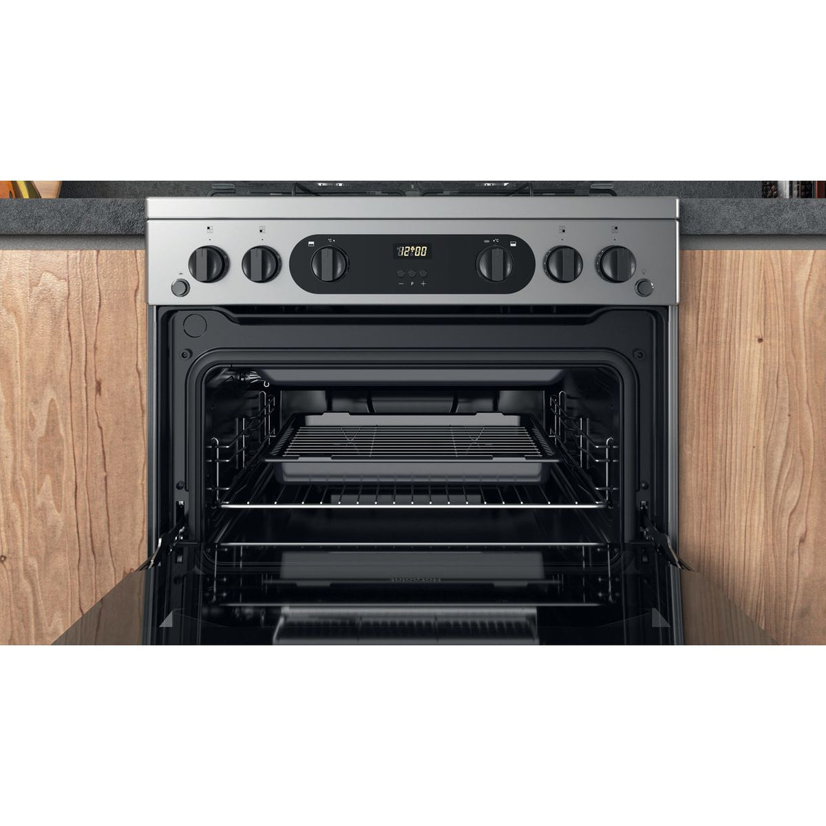 Hotpoint HDM67G0CCX-UK Gas Cooker - Silver - A+-A+ Rated