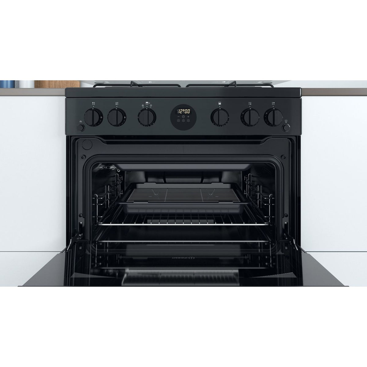 Indesit ID67G0MCB-UK Gas Cooker - Black - A+-A+ Rated