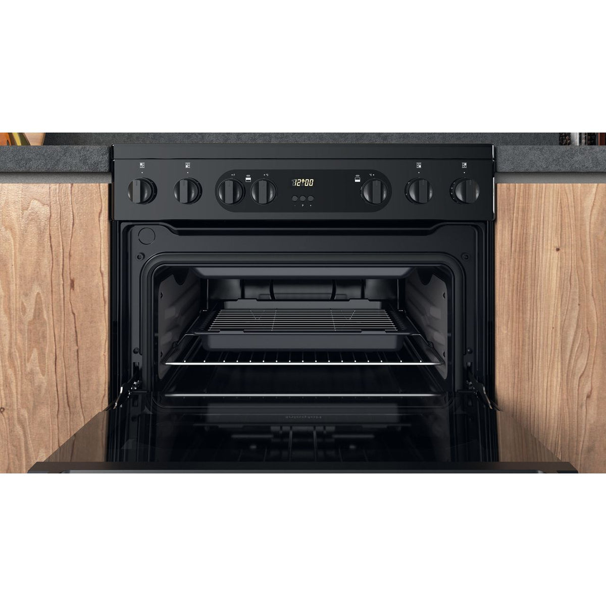 Hotpoint HDM67V9CMB-UK Electric Cooker with Ceramic Hob - Black - A-A Rated